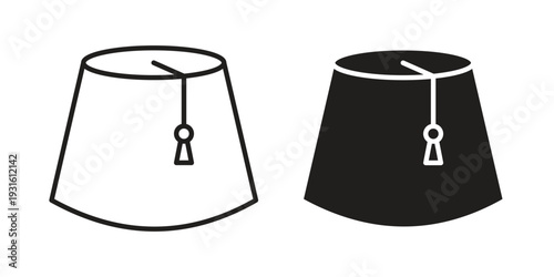 Fez hat icon collection. Vector design pack