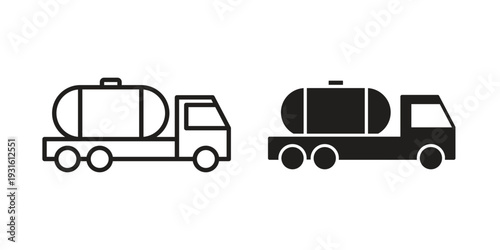 Fuel truck icon collection. Vector design pack