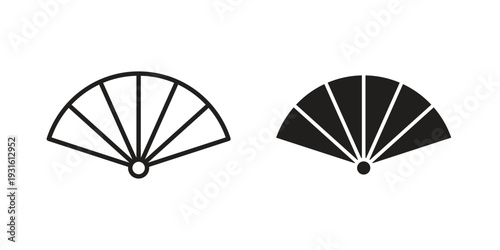 Hand fan icon collection. Vector design pack