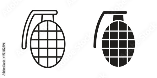 Hand grenade icon collection. Vector design pack