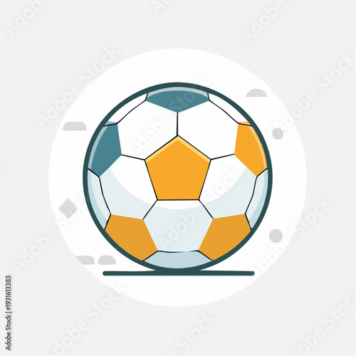 Soccer ball icon with geometric panels, a classic sport game symbol for athletic activity