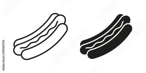 Hot dog icon collection. Vector design pack