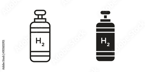 Hydrogen gas tank icon collection. Vector design pack