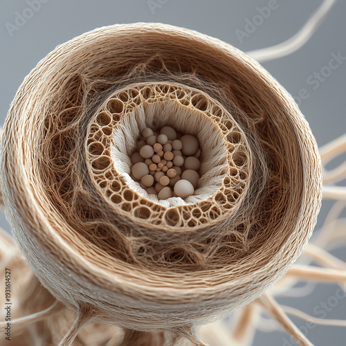 Hair Strand Cross Section, Natural Fiber Structure Background