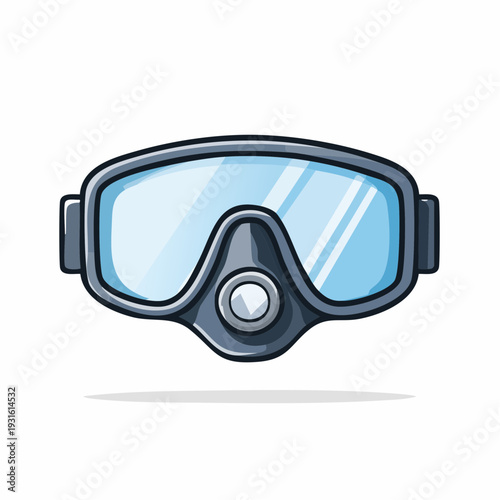 Vibrant vector illustration of a modern diving mask, essential gear for underwater exploration and aquatic sports