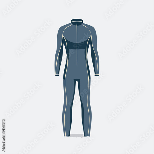Wetsuit illustration for diving or water sports, designed for full body coverage
