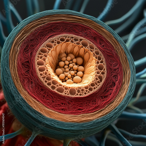 Hair Follicle Cross Section Close-Up, Detailed Hair Structure 3D Illustration
