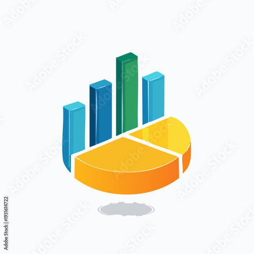 Dynamic Data Visualization Icon A Vivid Representation of Business Analytics and Market Trends for Strategic Decision-Making and Growth