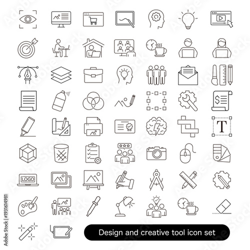 クリエイティブツールのアイコンセット