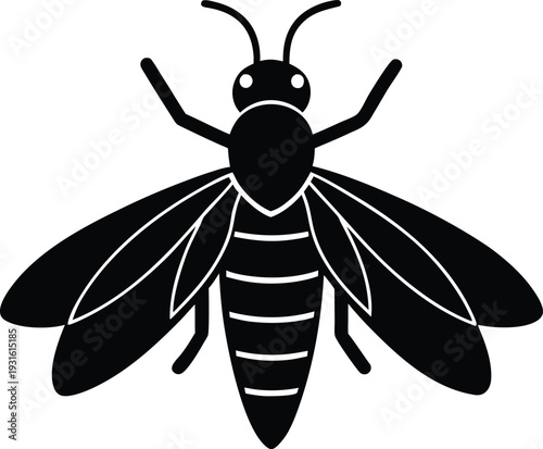 Cicada Killer Wasp silhouette vector art Illustration