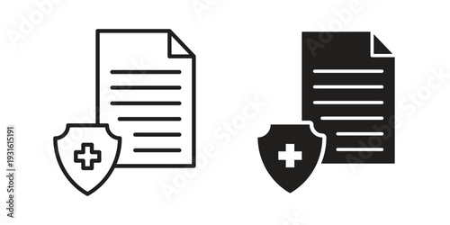 Medical insurance icon collection. Vector design pack