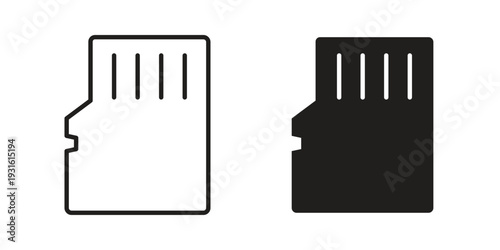 Memory card icon collection. Vector design pack