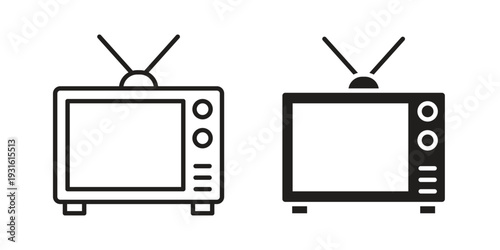 Old television icon collection. Vector design pack