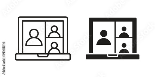 Online meeting icon collection. Vector design pack