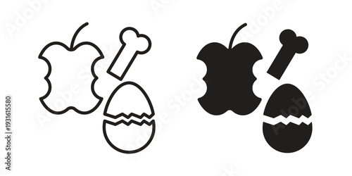 Organic waste icon collection. Vector design pack