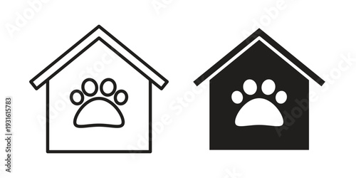 Pet shelter icon collection. Vector design pack