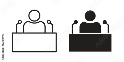 Politician speaker icon collection. Vector design pack