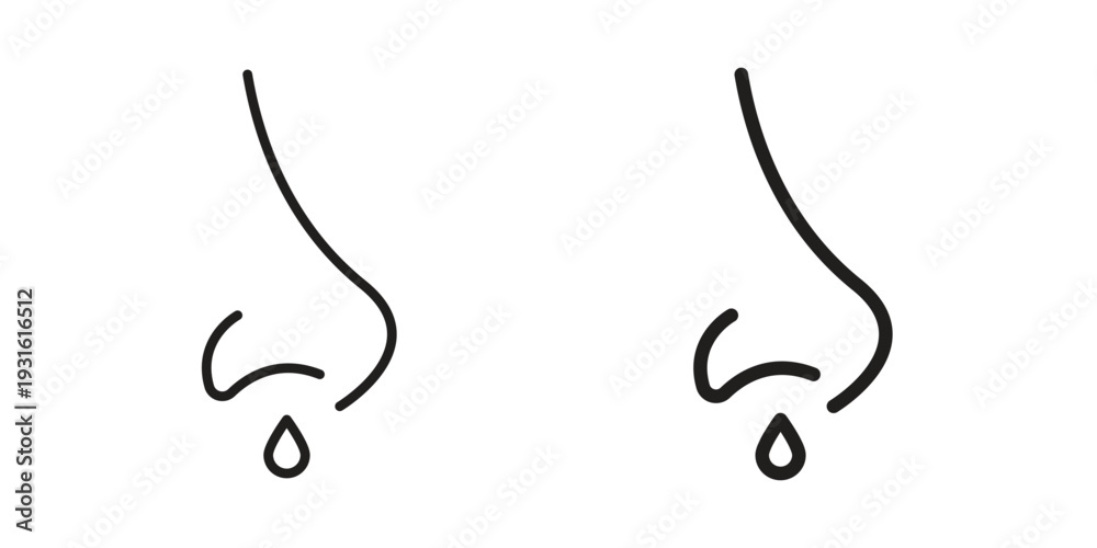 Fototapeta premium Runny nose icon collection. Vector design pack