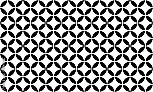 Black seamless Japanese Shippo geometric pattern