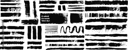 Dry paint stains brush stroke backgrounds set. Dirty artistic vector design elements, boxes, frames for text, labels, logo.Brush Stroke paint boxes set.