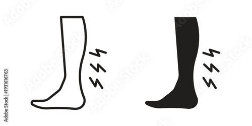 Shin pain icon collection. Vector design pack