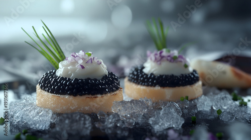 canape with salmon and caviar