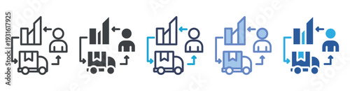 Supply Chain icon set multiple style collection