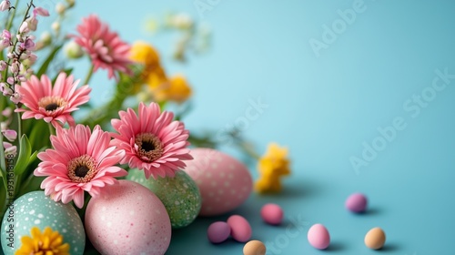 Colorful Flowers and Decorated Eggs Bring Spring Vibes in Festive Celebration