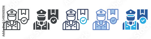 Customs Clearance icon set multiple style collection