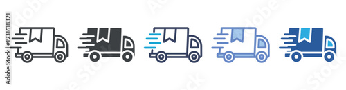 Shipping icon set multiple style collection