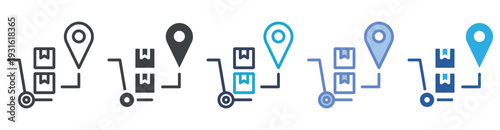 Last Mile Delivery icon set multiple style collection