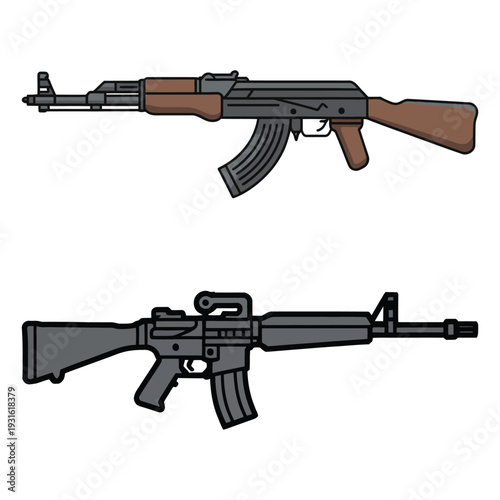 assault rifle vector illustration