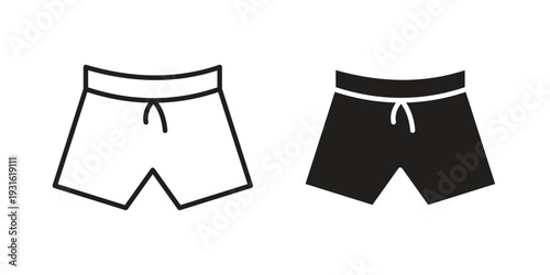 Swim shorts icon collection. Vector design pack