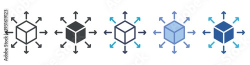 Distribution icon set multiple style collection