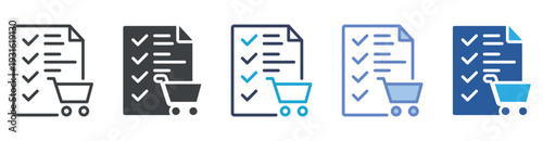 Purchase Order icon set multiple style collection