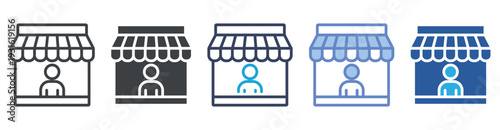 Vendor icon set multiple style collection