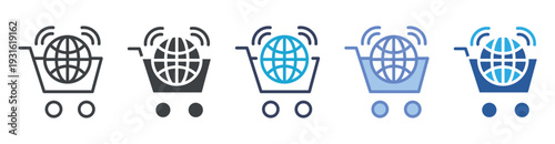 Commerce icon set multiple style collection