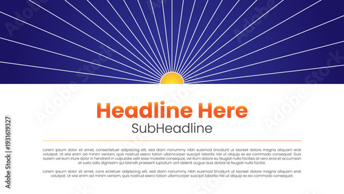 Minimalist abstract vintage half sunset Banner, sunrise beams, sun raises, burst symbols. Retro red logo, tattoo design templates. Retro Red Sun Burst Design. Vintage sunburst. Has space to write Text