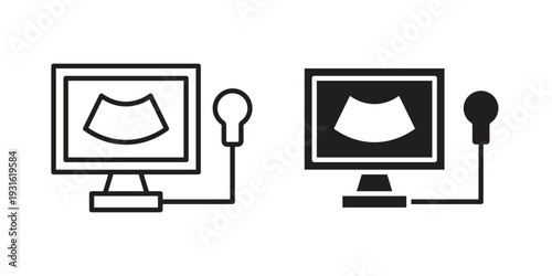 Ultrasonography icon collection. Vector design pack