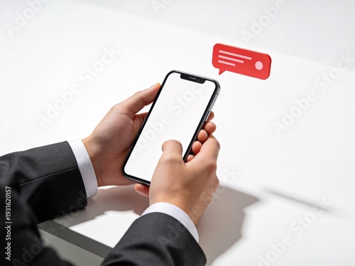 Businessman Using Smartphone Notification