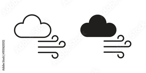 Wind clouds icon collection. Vector design pack