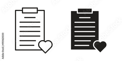 Wish list icon collection. Vector design pack