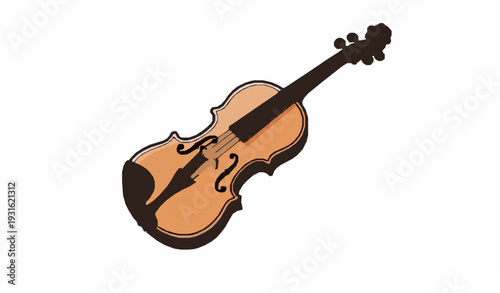 Artistic Doodle Violin Illustration Classical Music Sketch Vector on White