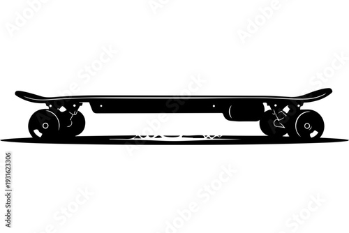 Minimalist Longboard Skateboard Vector Illustration