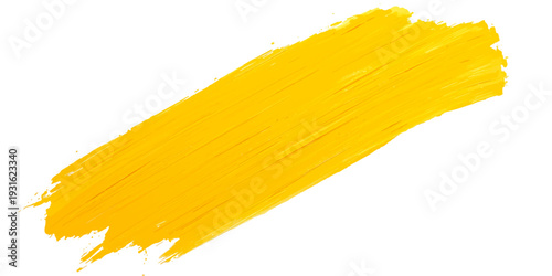 Yellow paint brush isolated on white like raw Italian spaghetti pasta, a healthy cooking ingredient for traditional cuisine