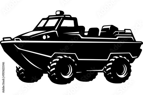 Amphibious Military Vehicle Illustration