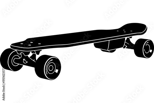 Electric Longboard Skateboard Illustration