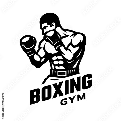 Silhouette of a boxer in a stance.