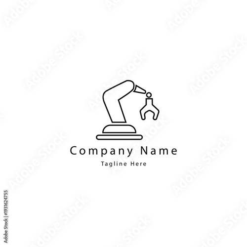 Modern robotic arm logo for innovative company branding