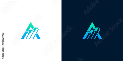 Modern abstract geometric logo design symbolizing growth and progress, perfect for finance or business